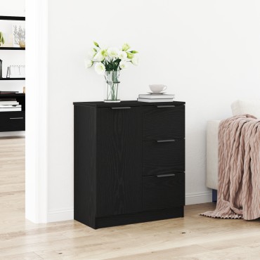vidaXL Μαύρος Διπλωμένος Μπουφές 60x30x70cm Κατασκευασμένος από Επεξεργασμένο Ξύλο 1 τεμ.