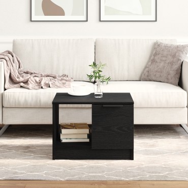 vidaXL Τραπέζι καφέ Μαύρο Δρυς 50x50x36cm Επεξεργασμένου Ξύλου 1 τεμ.