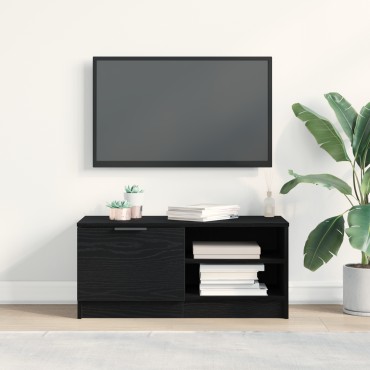vidaXL Επίπλο TV Μαύρο Δρυς 80x35x36,5cm Κατασκευασμένο ξύλο