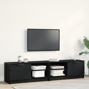 vidaXL Έπιπλο τηλεόρασης 2 τεμ. Μαύρη Βελανιδιά 80x35x36,5cm Επεξεργασμένο ξύλο