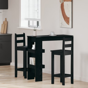 vidaXL Τραπέζι Μπαρ Τοίχου - Μαύρη Δρύς - 102x55x103.5cm - Φτιαγμένο από Επεξεργασμένο Ξύλο 1 τεμ.