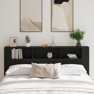 vidaXL Κεφαλάρι Ντουλάπα Μαύρη Δρυς 200x18,5x104,5cm 1 τεμ.