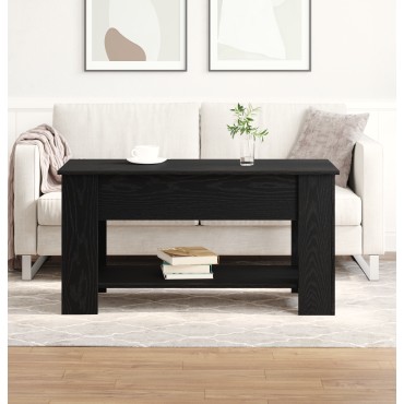 vidaXL Μαύρο Ξύλινο Τραπέζι Σαλονιού - 101x49x52cm Κατασκευασμένο από Τεχνητό Ξύλο