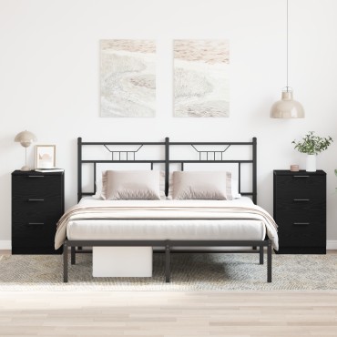 vidaXL Κομοδίνα 2 πακέτο Μαύρο Δρυς 40x65x65cm Φτιαγμένο από Επεξεργασμένο ξύλο 1 τεμ.