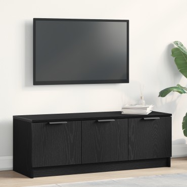 vidaXL Ντουλάπα τηλεόρασης Μαύρη Δρύς 102x35x36,5cm Επεξεργασμένο ξύλο