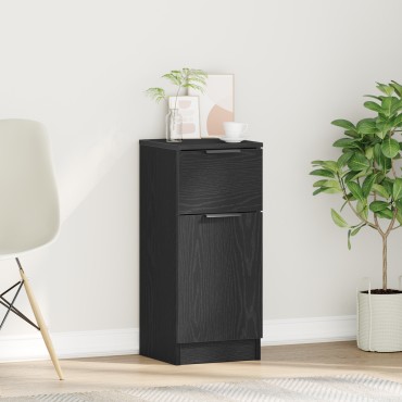 vidaXL Μπουφές Μαύρο Δρυς 30x30x70cm Επεξεργασμένο ξύλο 1 τεμ.