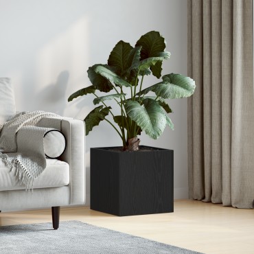 vidaXL Κιβώτιο Φυτών Μαύρο Δρυς 40x40x40 εκ Κατασκευασμένο Ξύλο