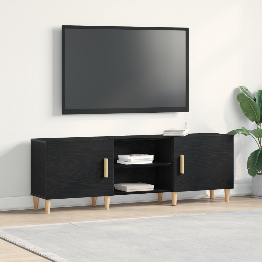 vidaXL Βάση τηλεόρασης - Μαύρη Δρυς, 150x30x50 cm Κατασκευασμένο από Επεξεργασμένο Ξύλο