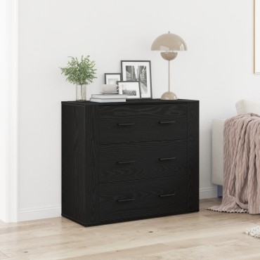 vidaXL Μπουφές Μαύρο Δρυς 33x80x70cm Κατασκευασμένο ξύλο 1 τεμ.