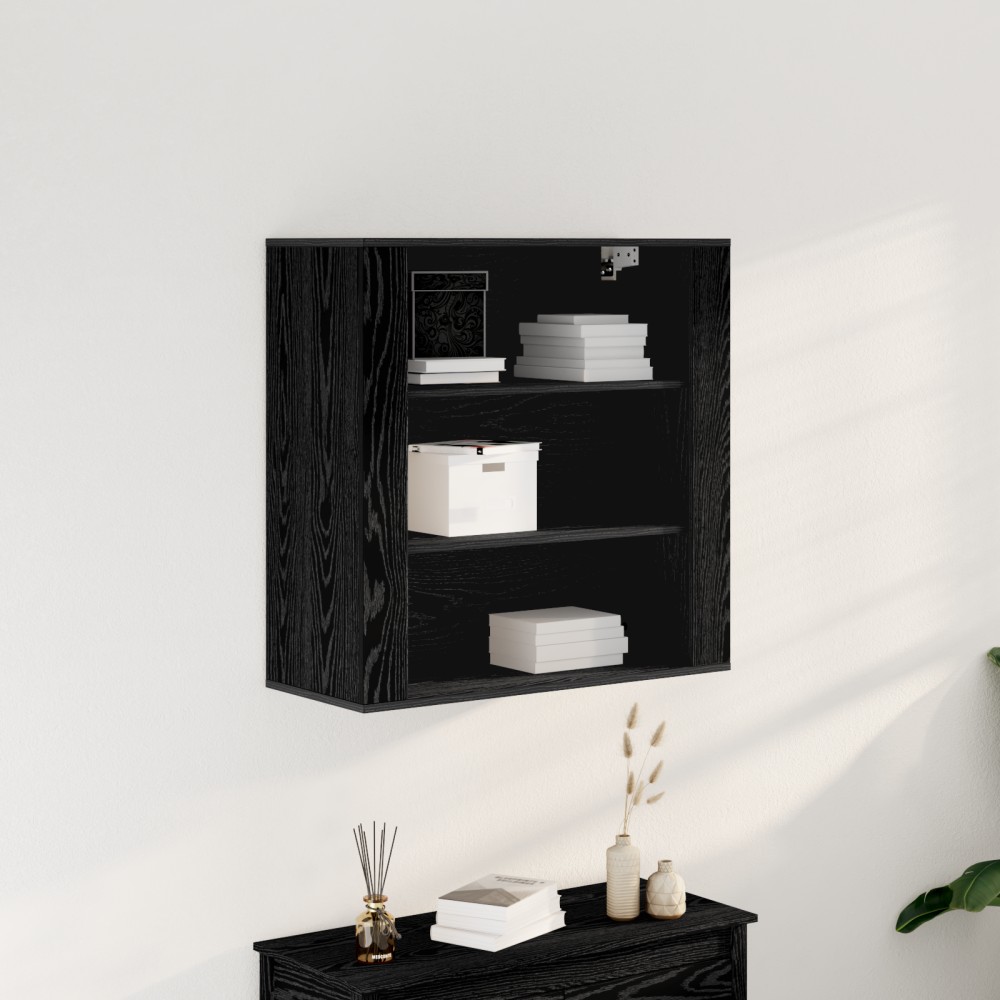 vidaXL Ντουλάπα Τοίχου Μαύρη Οξυά 80x33x80cm Επεξεργασμένο Ξύλο 1 τεμ.