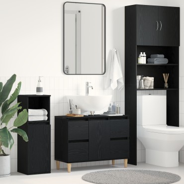 vidaXL Ντουλάπι μπαταρίας Μαύρη Δρυς 80x33x60cm Επεξεργασμένο Ξύλο 1 τεμ.