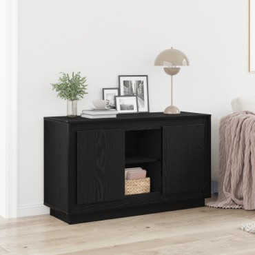 vidaXL Σερβιτόρος Μαύρο Δρύινο 102x35x60cm Επεξεργασμένο Ξύλο 1 τεμ.