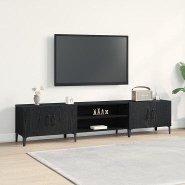 vidaXL Ντουλάπα Τηλεόρασης Μαύρο Δρυς 180x31,5x40cm Επεξεργασμένο Ξύλο