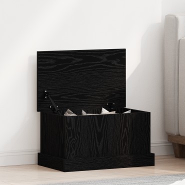 vidaXL Κουτί Αποθήκευσης Μαύρη Οξιά 50x30x28cm Επεξεργασμένο Ξύλο 1 τεμ.