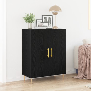 vidaXL Μπουφές Μαύρο Δρυς 69,5x34x90cm Κατασκευασμένο από Ξύλο 1 τεμ.