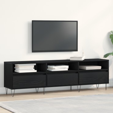 vidaXL Ντουλάπι Τηλεόρασης Μαύρο Δρυς 150x30x44,5cm Επεξεργασμένο Ξύλο