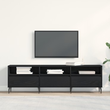 vidaXL Ντουλάπα τηλεόρασης Μαύρο Δρυς 150x30x44,5cm Επεξεργασμένο ξύλο