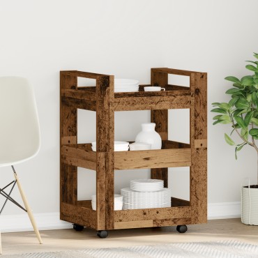vidaXL Κινητός Τροχός Κουζίνας Παλιού Ξύλου 60x45x80cm Κατασκευασμένο Ξύλο