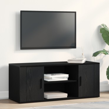 vidaXL Κονσόλα Τηλεόρασης Μαύρο Δρυς 100x35x40cm Επεξεργασμένο Ξύλο