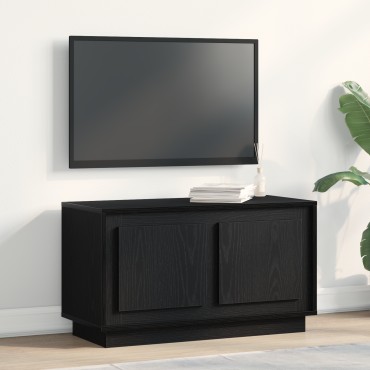 vidaXL Βάση τηλεόρασης Μαύρο Δρυς 80x35x45cm Κατασκευασμένο ξύλο