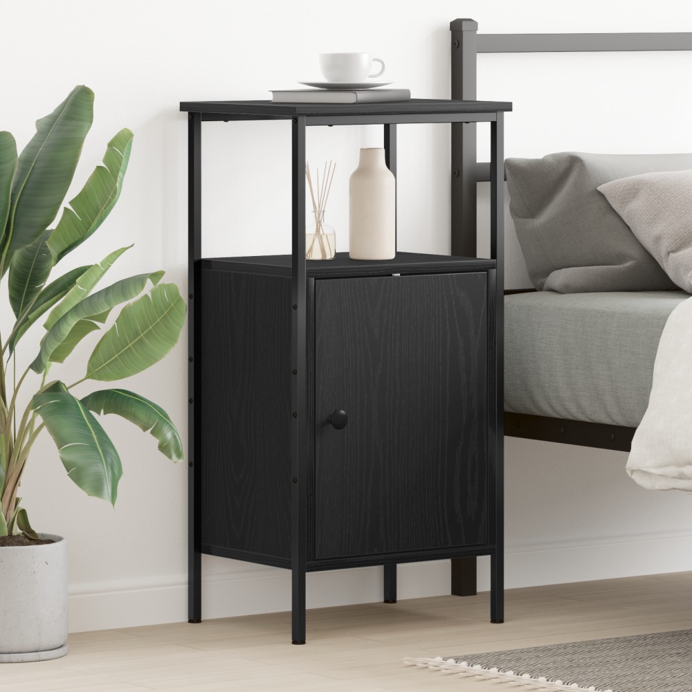 vidaXL Κομοδίνο Μαύρο Δρυς 41x31x80cm Επεξεργασμένο ξύλο 1 τεμ.