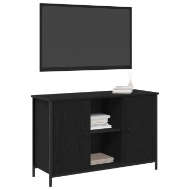 vidaXL ντουλάπι τηλεόρασης Μαύρης Δρυός 101x35x65cm Επεξεργασμένο Ξύλο και Χάλυβας