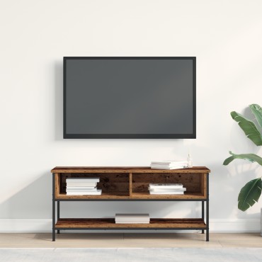 vidaXL Ντουλάπι τηλεόρασης παλιού ξύλου 100x35x45cm Κατασκευασμένο από ξύλο και χάλυβα