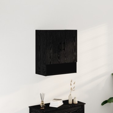 vidaXL Ντουλάπα Τοίχου Μαύρη Δρυς 60x31x70cm Πλαστικό Ξύλο 1 τεμ.