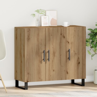 vidaXL Μπουφές με 3 Πόρτες από Καρυδιά 90x34x80cm Επεξεργασμένο Ξύλο 1 τεμ.