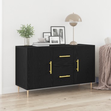 vidaXL Κονσόλα Μαύρη Δρυς 100x36x60cm Κατασκευασμένο Ξύλο 1 τεμ.