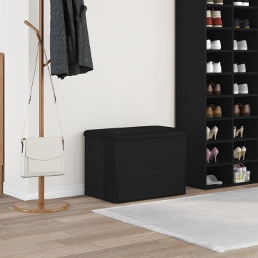 vidaXL Παγκάκι αποθήκευσης Μαύρο Δρυς 60x40x45cm Επεξεργασμένο Ξύλο 1 τεμ.