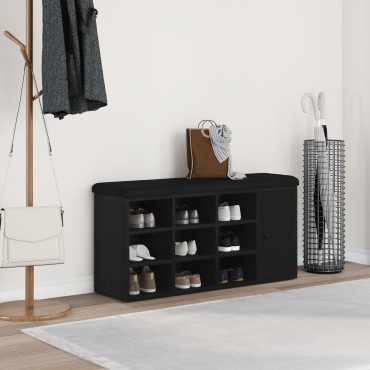 vidaXL Παγκάκι Αποθήκευσης Μαύρο Δρυς 100x30x48cm Κατασκευασμένο ξύλο 1 τεμ.