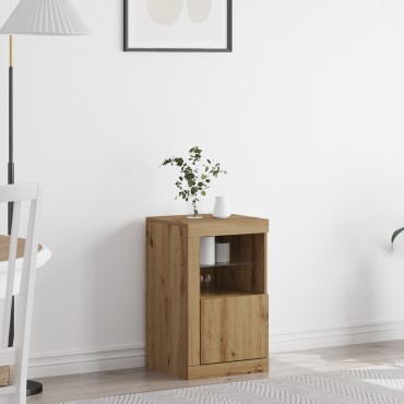 vidaXL Τραπέζι με LED φώτα Artisan Oak 41x37x67cm