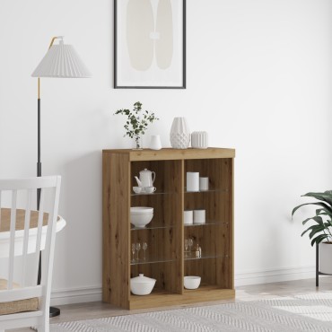 vidaXL Μπουφές με LED Φώτα Artisan Oak 41x37x100cm 1 τεμ.