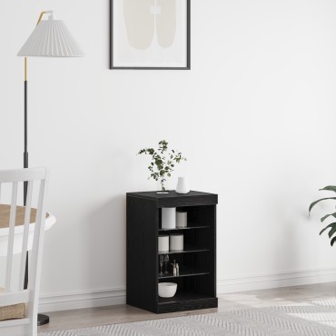 vidaXL Μπουφές με LED Φώτα Μαύρο Δρυς 41x37x67cm 1 τεμ.