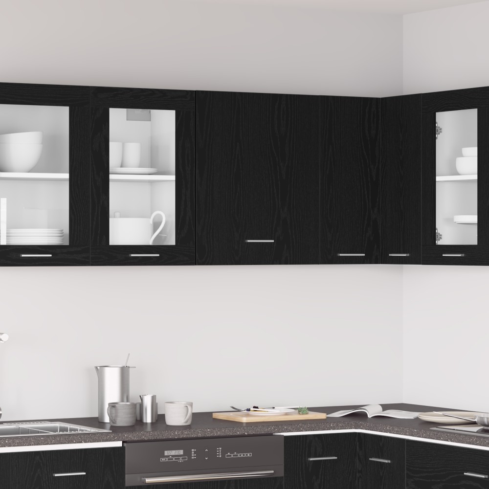 vidaXL Κρεμαστό ντουλάπι Μαύρη Οξυά 50x31x60cm Επεξεργασμένο Ξύλο