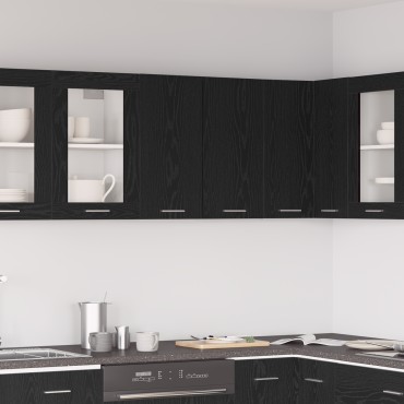vidaXL Μαύρο Δέντρο Κρεμαστό Ντουλάπι 60x31x60cm Φτιαγμένο από Επεξεργασμένο Ξύλο 1 τεμ.