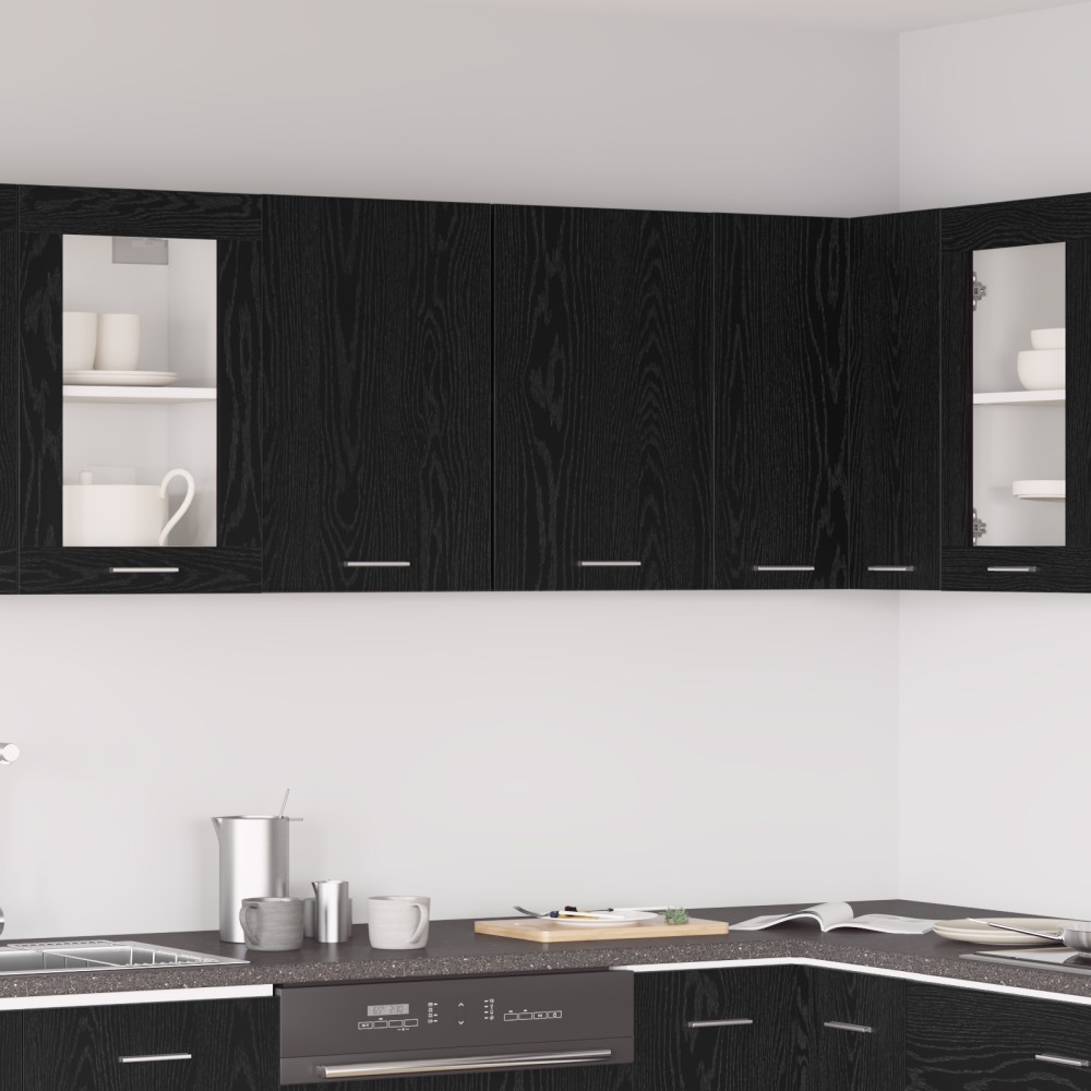 vidaXL Μαύρο Διπλό Ντουλάπι - 80x31x60cm - Κατασκευασμένο από Επεξεργασμένο Ξύλο