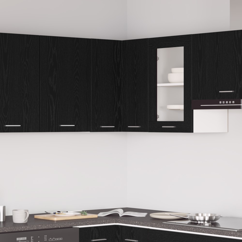 vidaXL Κρεμαστό ντουλάπι Lyon Μαύρη Οξυά 57x57x60 εκ