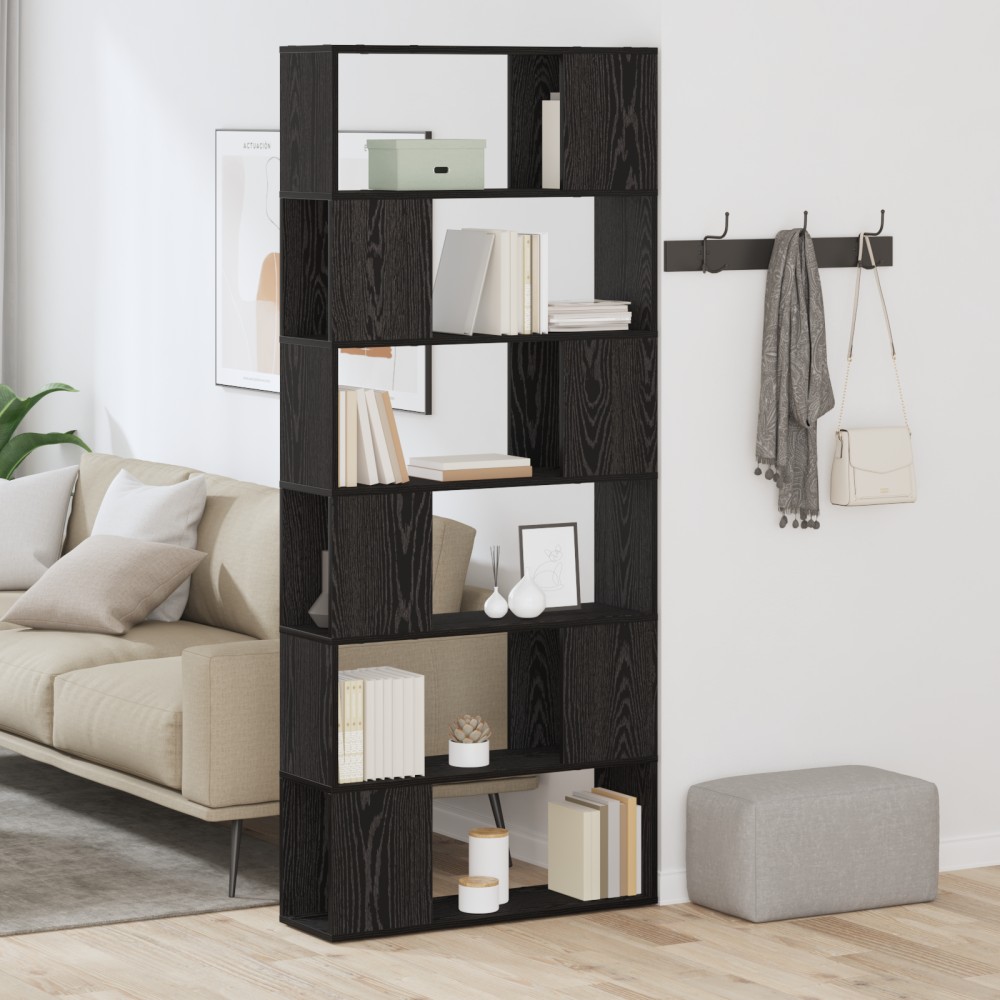 vidaXL Ράφι Βιβλίων Μαύρο Δρυς 80x24x186cm Επεξεργασμένο Ξύλο