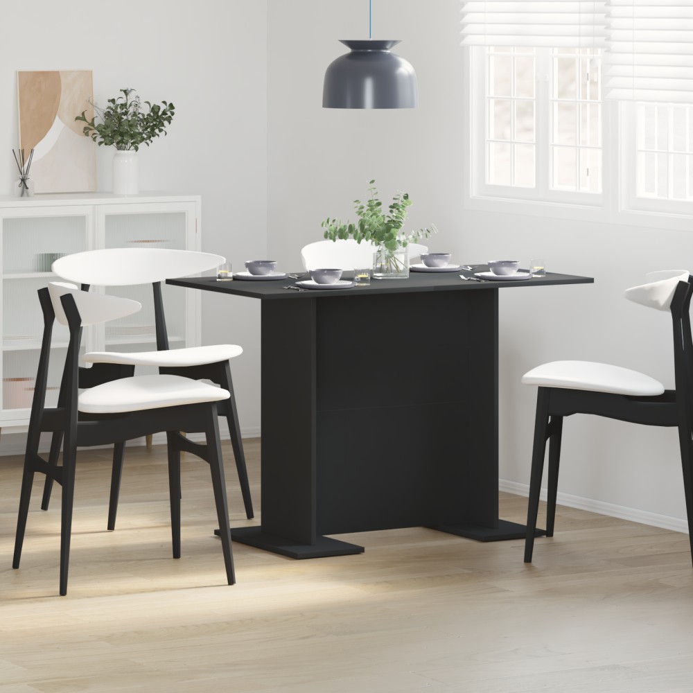vidaXL Τραπέζι Φαγητού Μαύρο 100x60x75cm Κατασκευασμένο από Ξύλο 1 τεμ.
