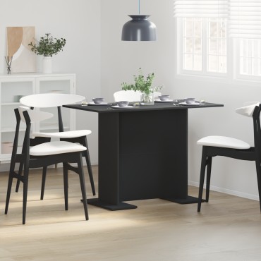 vidaXL Τραπέζι Φαγητού Μαύρο 100x60x75cm Κατασκευασμένο από Ξύλο 1 τεμ.