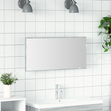 Έπιπλο Καθρέφτη Μπάνιου vidaXL με LED Φωτισμό Γκρί Σονομά 80x37 εκ 1 τεμ.
