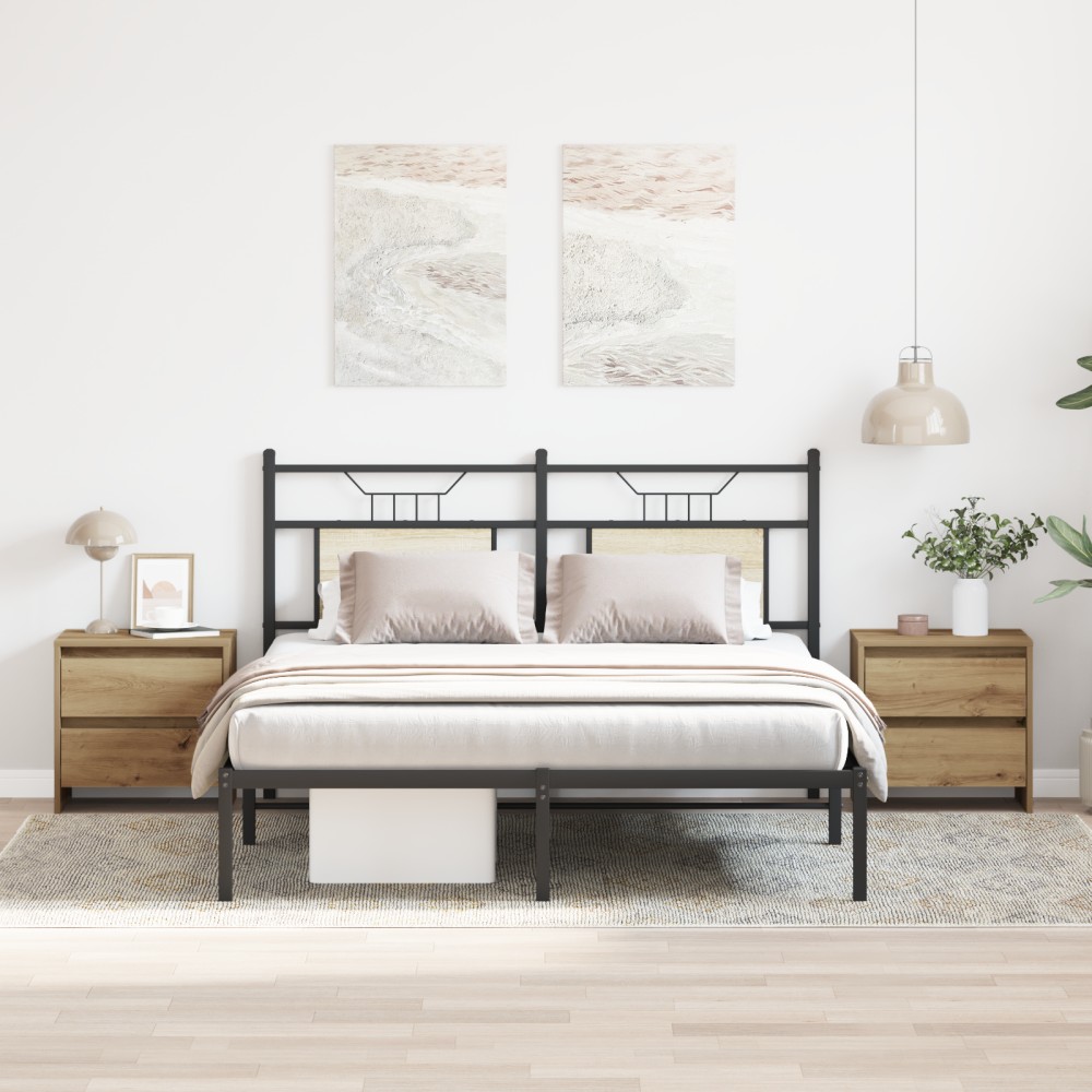 vidaXL Κομοδίνο 2 τεμ. Καλλιτεχνική Δρυς 45x34x44,5cm Επεξεργασμένο ξύλο