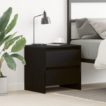 vidaXL Κομοδίνο Μαύρη Δρυς 45x34x44,5cm Κατασκευασμένο Ξύλο 1 τεμ.