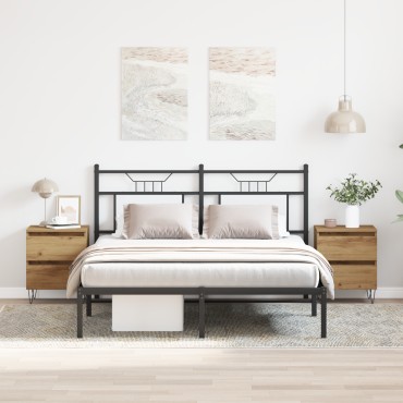 vidaXL Κομοδίνα 2 τεμ. Ξύλο Δρυός 40x35x50cm Μηχανικά Ξύλα
