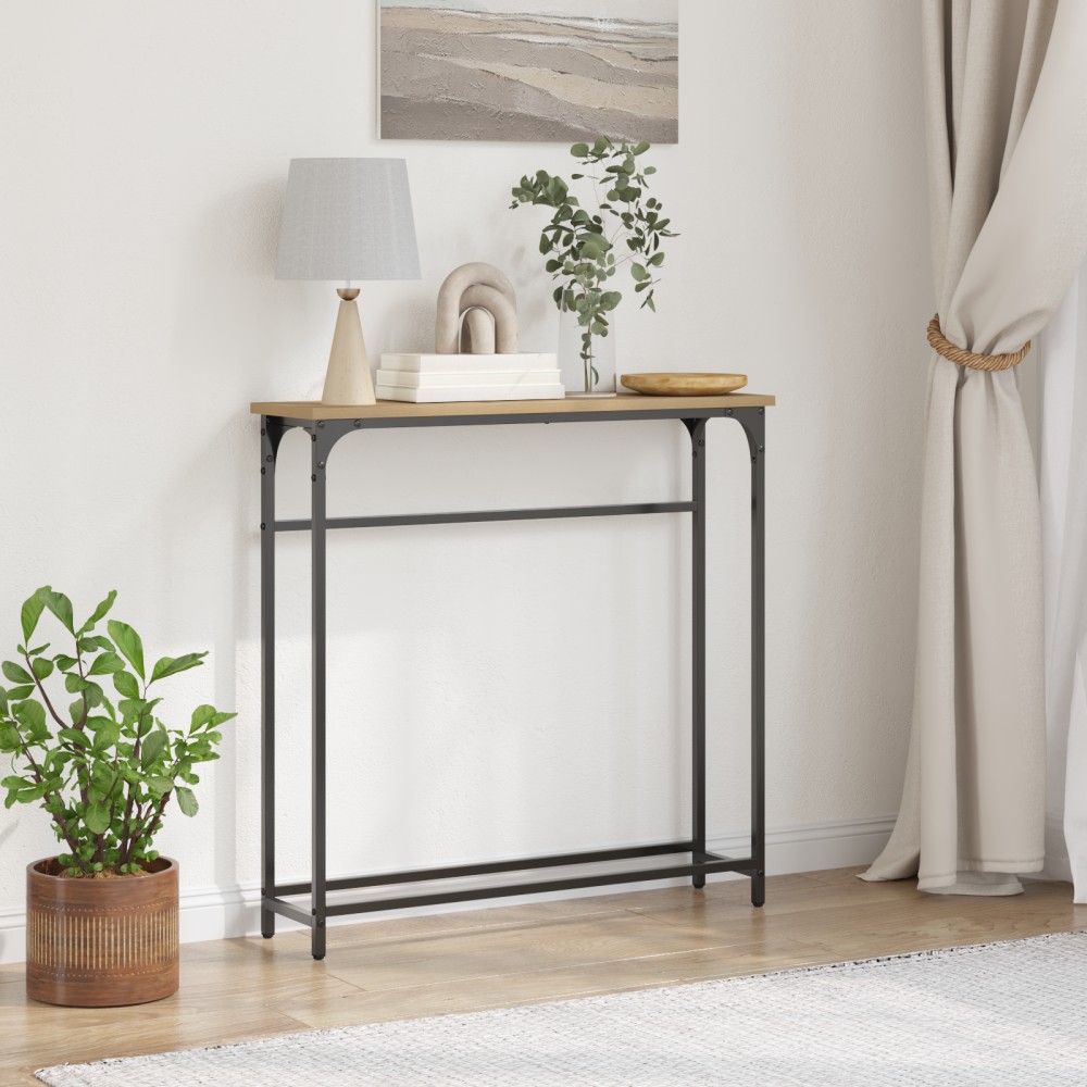 vidaXL Τραπέζι Σαλονιού Artisan Oak 75x19,5x75cm Κατασκευασμένο από Ξύλο & Ατσάλι 1 τεμ.