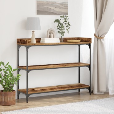 vidaXL Κονσόλα από Ξύλο με Διαστάσεις 100x30x80cm, Από Μηχανικά Ξύλα και Σίδερο 1 τεμ.
