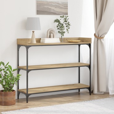 vidaXL Κονσόλα Ξύλου Artisan 100x30x80cm Κατασκευασμένο ξύλο & Ατσάλι 1 τεμ.