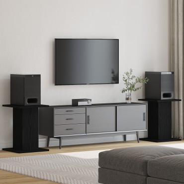 vidaXL Στήρες Ηχείων 2 τμχ Μαύρη Δρυς 30x30x40 εκ Φτιαγμένοι από Ξύλο